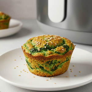 Muffin Salgado Low Carb de Espinafre (Assado na Airfryer!)